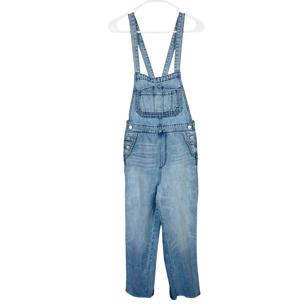 Joes Jeans Wide Leg Denim Overalls Captivate Blue Light Wash Cotton Women's S
